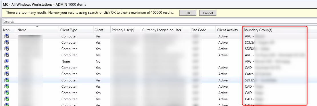 SCCM Powershell script collection boundary groups