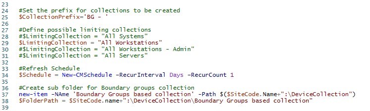 SCCM Powershell collection boundary groups