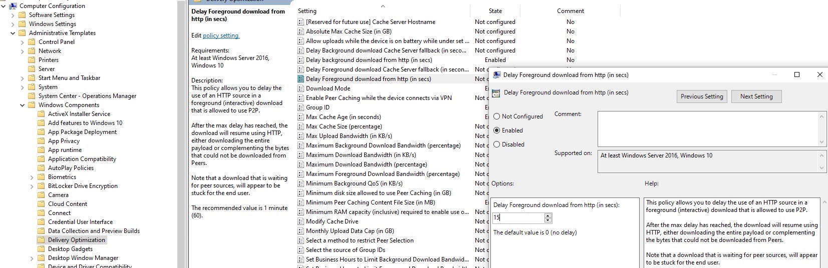 SCCM Delivery Optimization