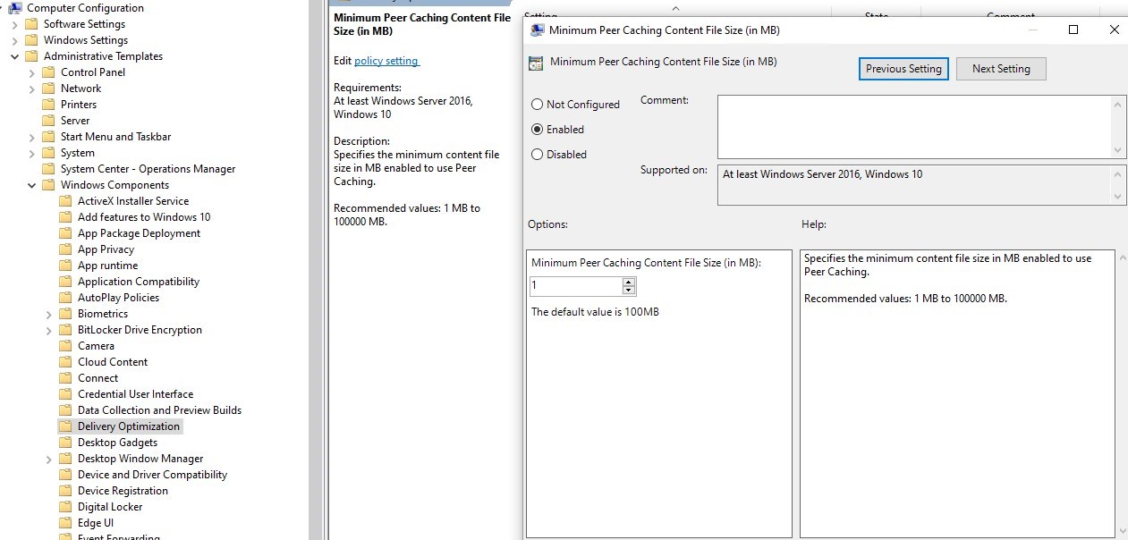 SCCM Delivery Optimization