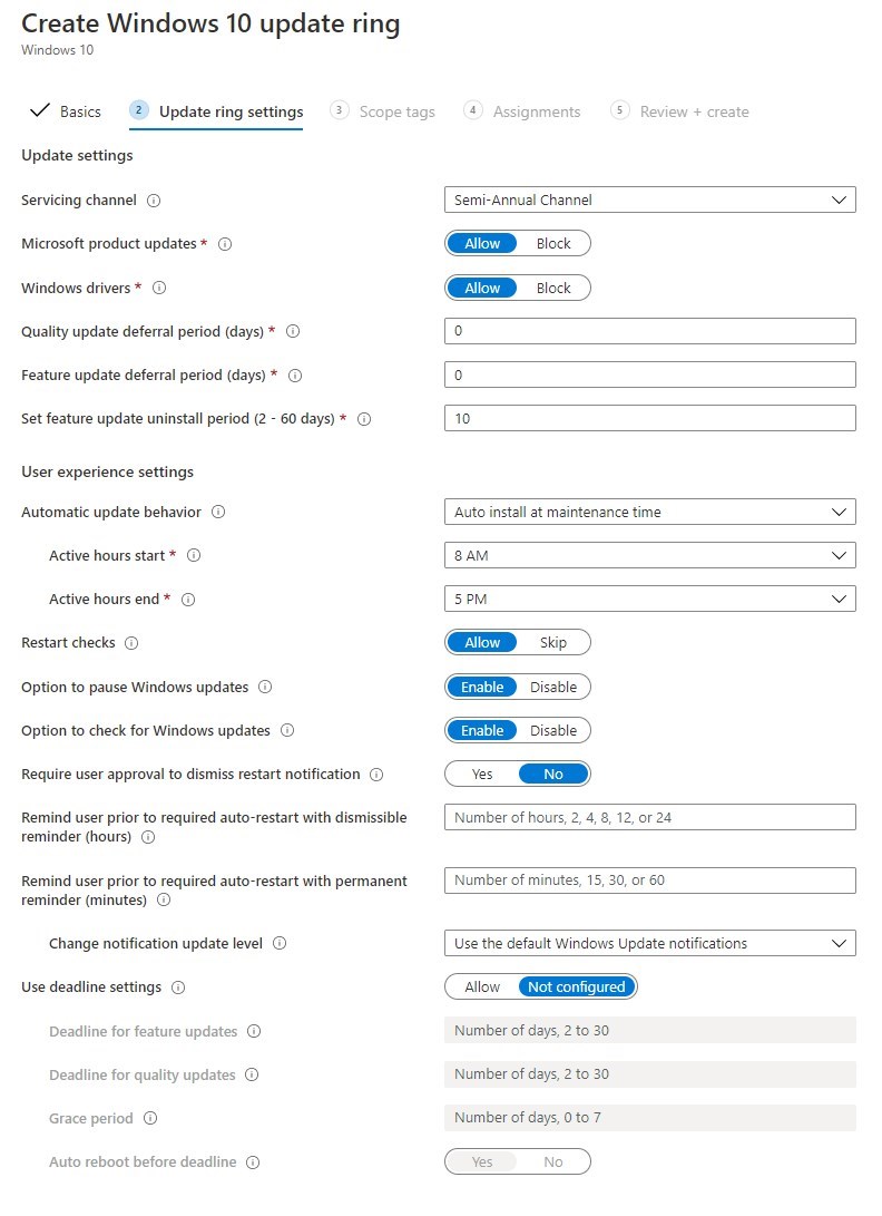 Intune Windows Update Business