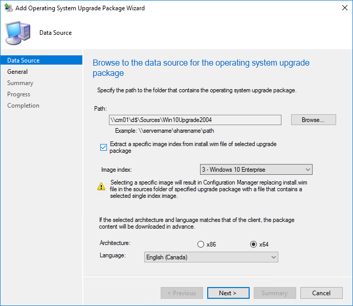 SCCM Windows 10 2004 Upgrade