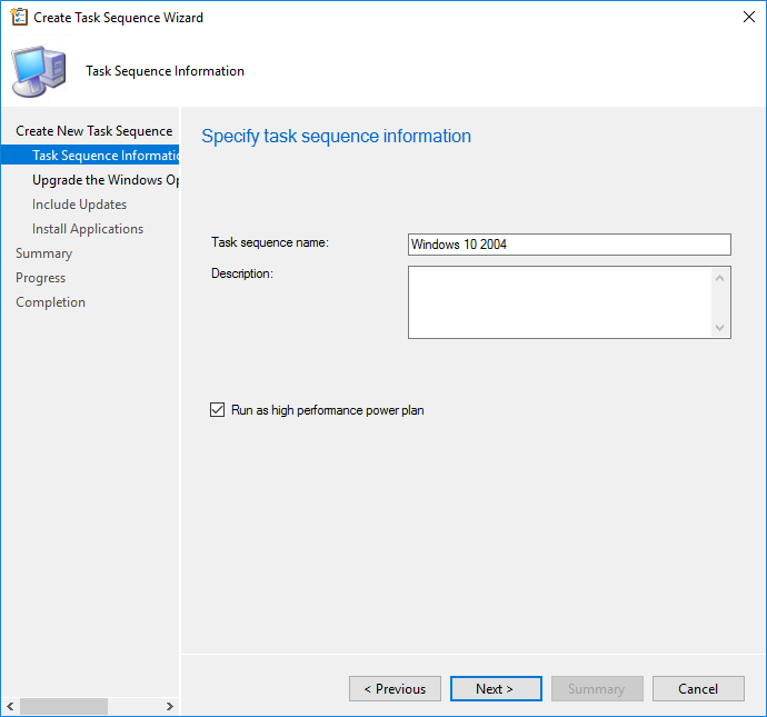 SCCM Windows 10 2004 Upgrade