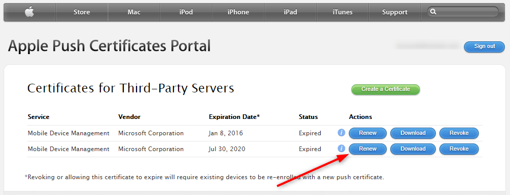 Renew Intune Apple Certificate 