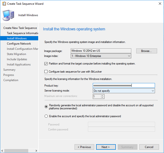 SCCM Windows 10 20H2 