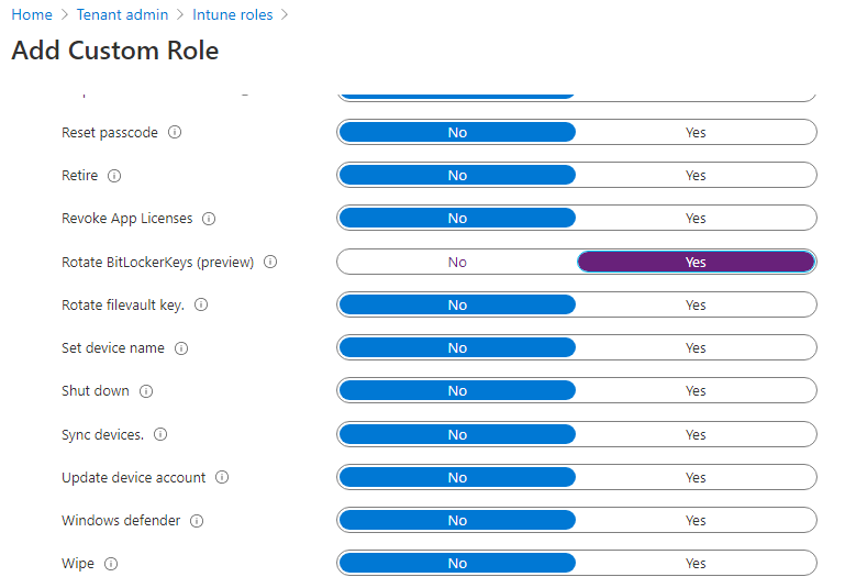 Bitlocker Policy Intune