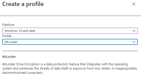 Bitlocker Policy Intune