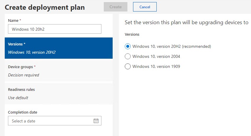 Desktop Analytics Windows 10 Update