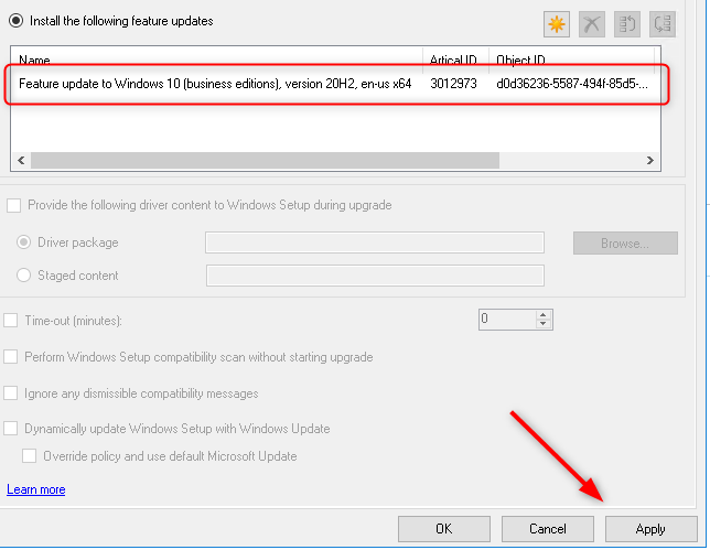 SCCM Feature Update Task Sequence