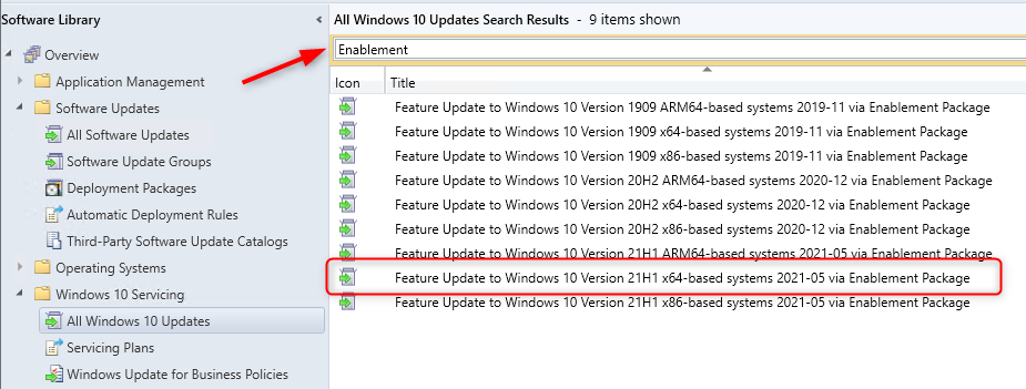 SCCM Windows 10 21H1 Upgrade