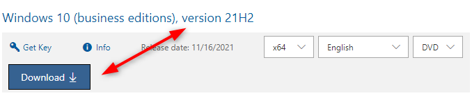 SCCM Windows 10 21H2