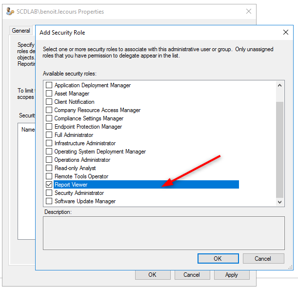 SCCM report viewer role