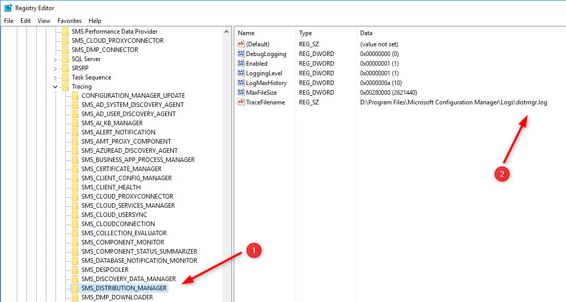 sccm server log files